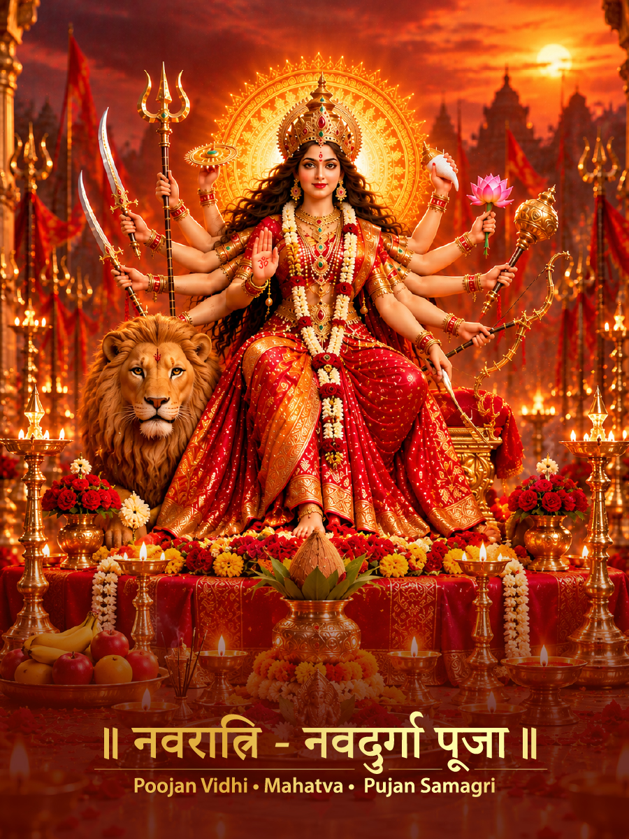 Navdurga Poojan Vidhi - Mahatva - Pujan Samagri